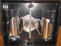 2 Teegläser mit Untersetzer und Trinkhalmlöffel, neu u.unbenutzt Niedersachsen - Langenhagen Vorschau