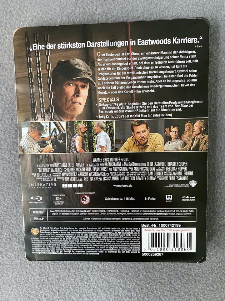 The Mule  Clint Eastwood Blu Ray Steelbook limitierte Edition Neu in Schwerin