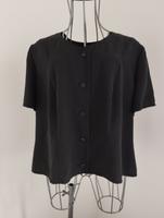UNI SCHWARZ BLUSE KNOPFLEISTE KNÖPFE KURZARM HANDARBEIT HANDMADE Bergedorf - Hamburg Lohbrügge Vorschau