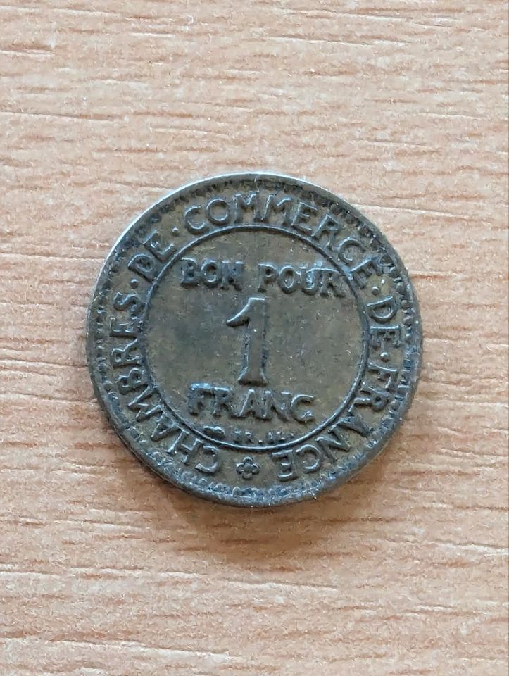 Commerce Industrie 1923 Münze 1 Franc Bon Pour in Neumarkt-Sankt Veit