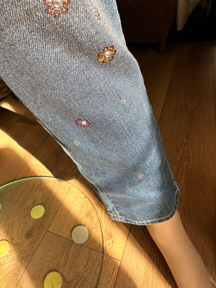 Alba Moda gr.36/S Blumen skinny Jeans Röhre in Lutherstadt Wittenberg