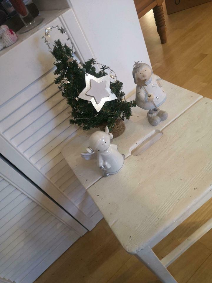 1 Weihnachtsbaum u 2 Engel 30 cm weiß silber Weihnachtsdeko in Mömlingen
