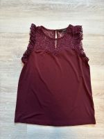 Ärmellose Bluse Top von Vero Moda in Bordeaux mit Spitze Größe XS Dortmund - Höchsten Vorschau