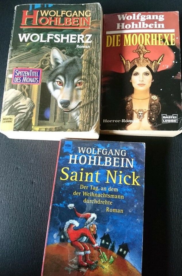 3 Taschenbücher von W. Hohlbein, Wolfsherz, Moorhexe, Saint Nick in Essen