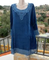 IBIZA TUNIKA Boho Shabby  Spitze Viskose Denim Blue L/XL/XXL Baden-Württemberg - Kirchheim unter Teck Vorschau