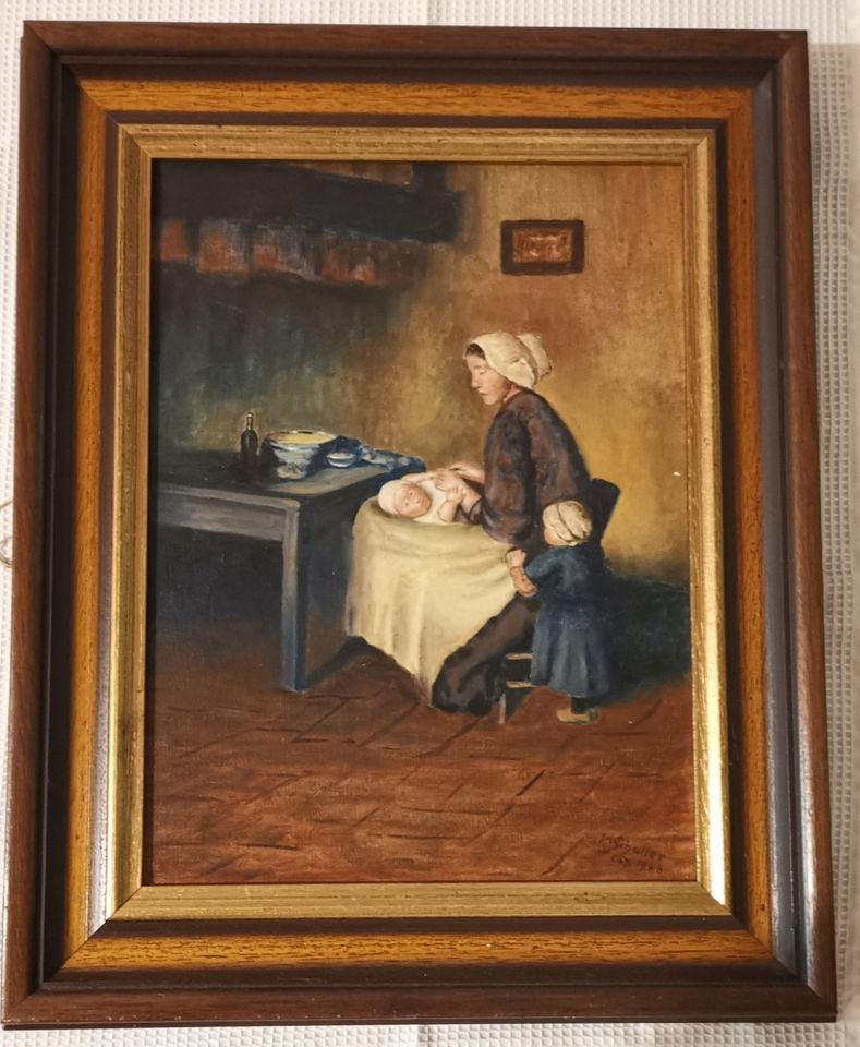qualitätvolles Gemälde von 1988 „Mutter mit Kindern“  + Versand in Ilvesheim