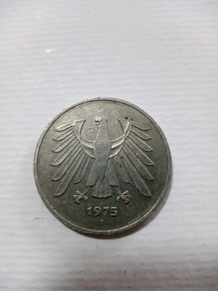 5 DM Münze 1975 J in Nideggen / Düren