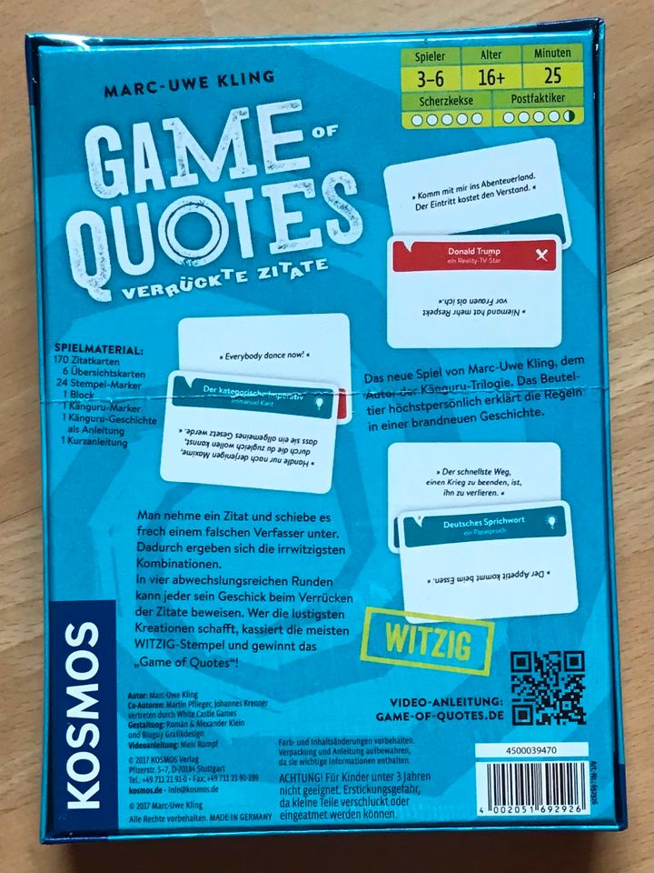 Kosmos Spiel Game of quotes verrückte Spiele neu+OVP in Körle