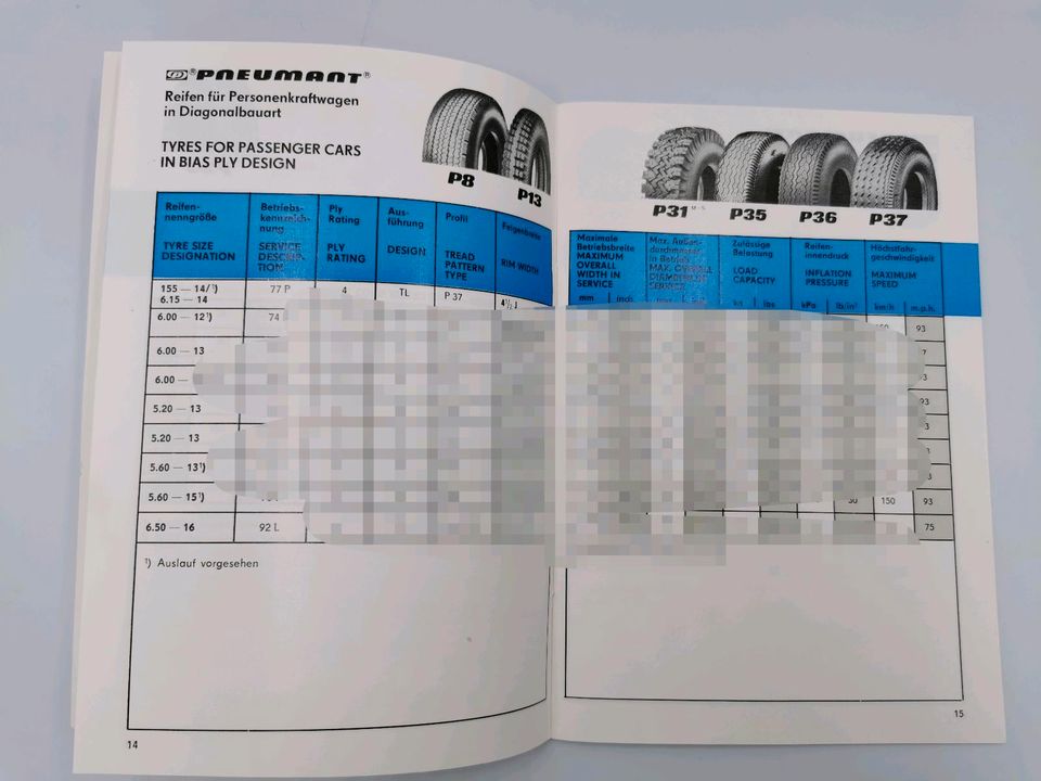 Pneumant Reifenratgeber 1989 VEB Reifenkombinat Fürstenwalde in Gera