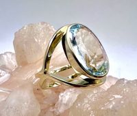 Aquamarin Designer Cocktail Ring 585.Gelbgold 14.K FJV Essen-West - Frohnhausen Vorschau