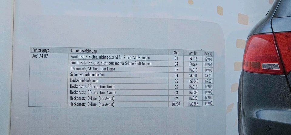 CSR Frontansatz für Audi A4 B7 (FA066) NEU in Seelbach