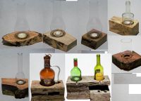 Windlicht Teelichthalter Kerzenhalter Holz Baumkante Fachwerk Nordrhein-Westfalen - Allagen Vorschau