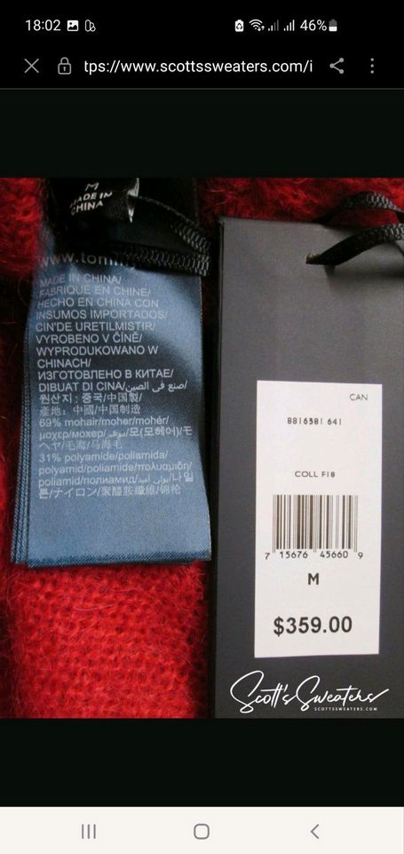 Tommy Hilfiger- Mohair Pullover  Männer in Eschweiler