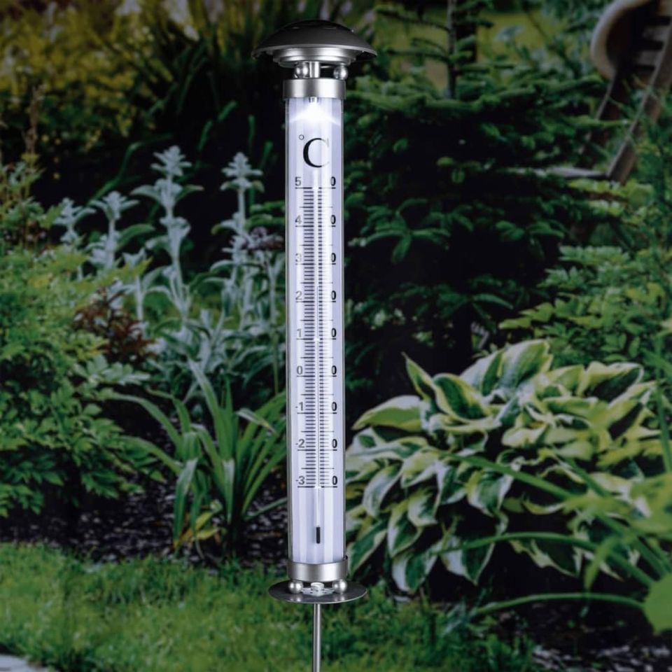 Gartenstecker Solar Thermometer von Westfalia mit LED Beleuchtung in Bad Doberan