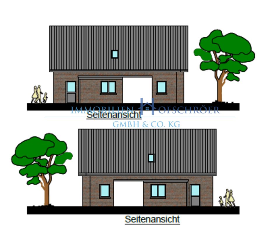 K 404 - MODERN-STILVOLL-ZEITLOS: Neubau einer Doppelhaushälfte mit Carport und Geräteraum im Neubaugebiet von Wettrup! in Wettrup