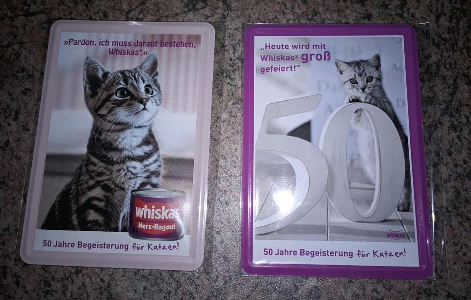 2 Katzen  Metallschilder - Werbung Whiskas in Gelnhausen