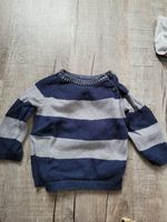 74, h&m, Strickpullover, blau grau geringelt, dicke Streifen Baden-Württemberg - Nürtingen Vorschau