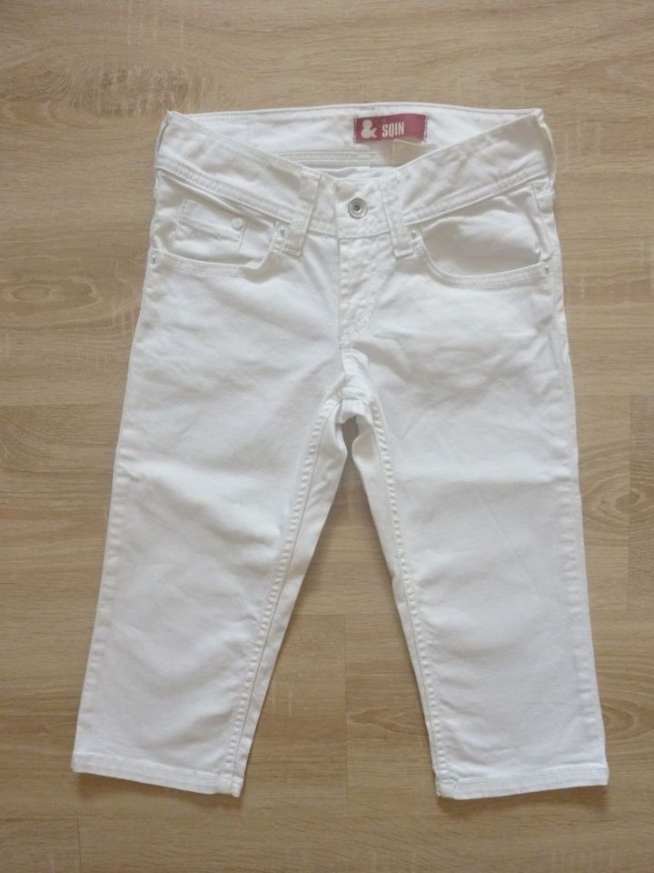 Caprihose 3/4 Hose Jeans Gr. 152 weiß in Heltersberg