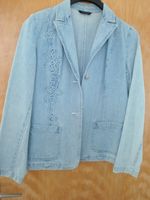 Jeans Blazer hellblau mit Stepperei Gr. 38 TOP Sachsen-Anhalt - Magdeburg Vorschau