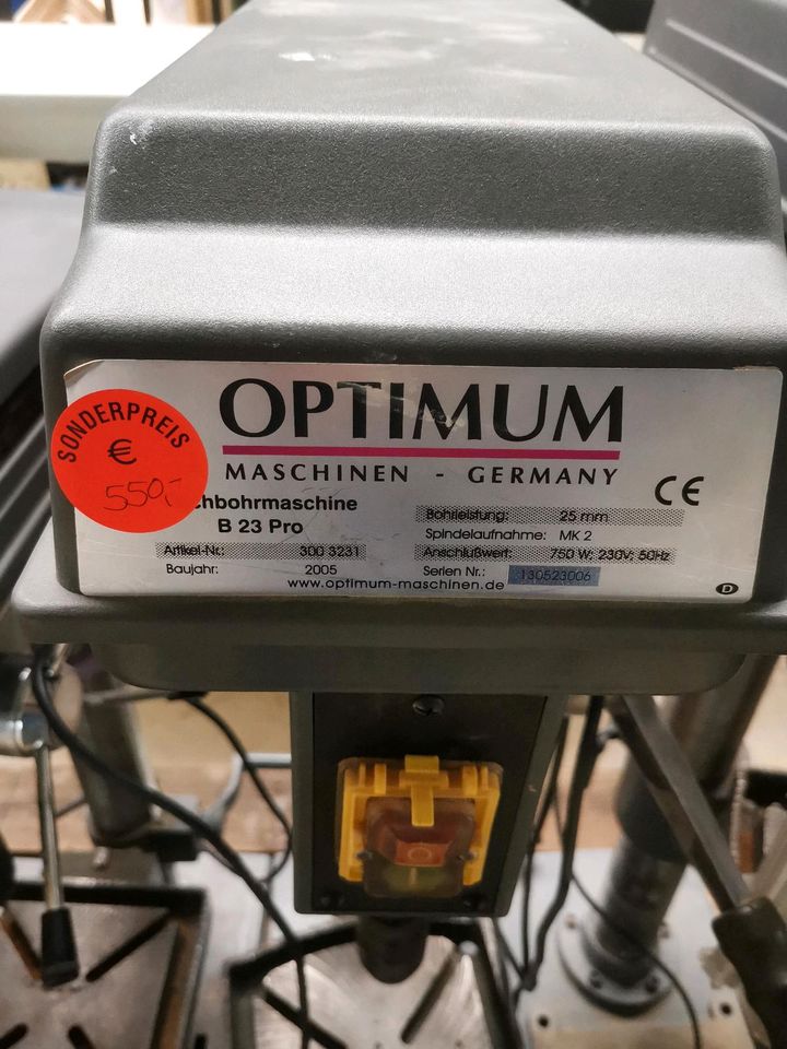 Ständerbohrmaschine Säulenbohrmaschine Tischbohrmaschine OPTIMUM OPTI B 17 23 Pro H - ab 400,-€ in Buch