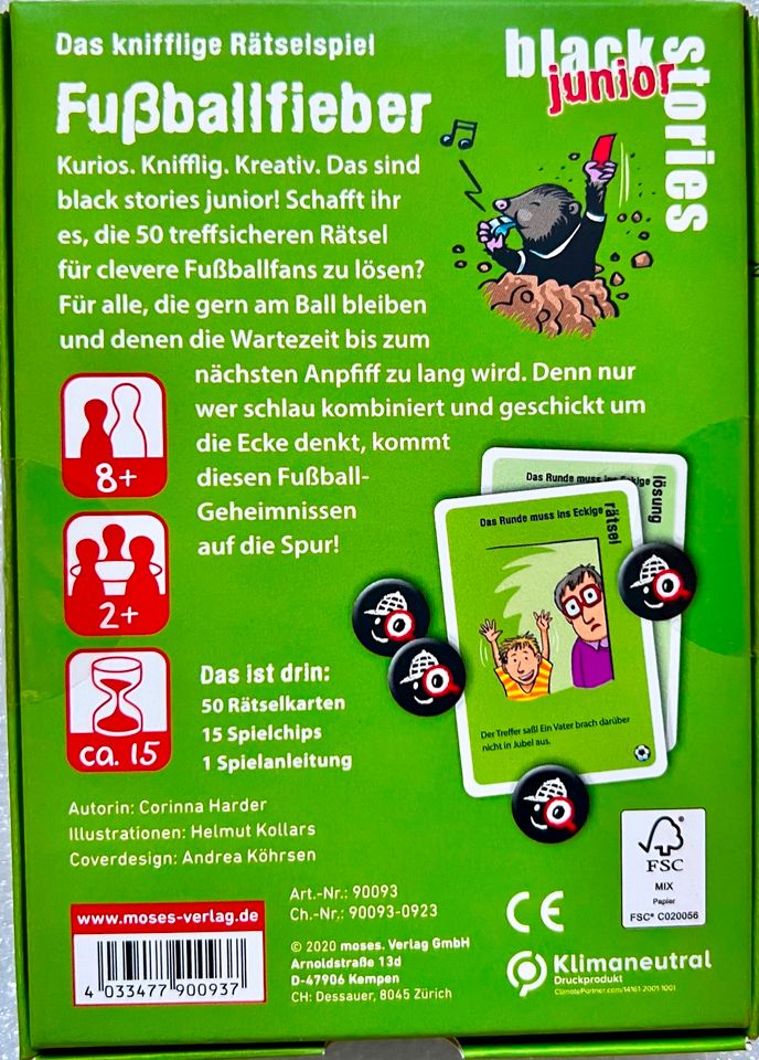 black stories Junior Fußballfieber Moses Kinderspiel Kartenspiel in Salgen