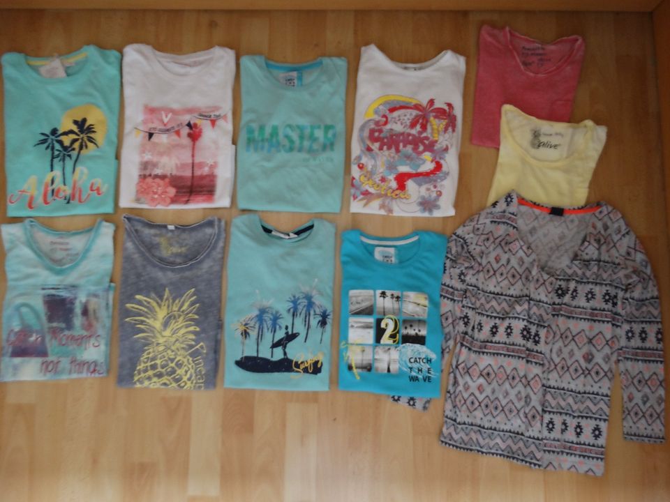 10x T-SHIRT & SHIRT-JACKE -GR. 128- NEU, NEUWERTIG... - SET/PAKET in Wasserlosen