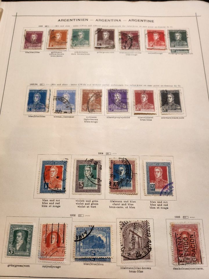 Briefmarken Samlung Argentinien 1937-1935-193219301928 in Füchtenfeld