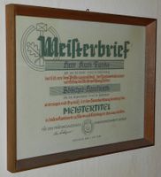 Meisterbrief "Böttcherhandwerk" Meerane,1950 Sachsen - Meerane Vorschau
