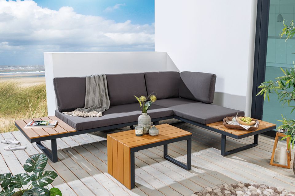 ⚡!Aktionspreis!⚡ Wetterfestes Gartenmöbel Set IBIZA MODULAR LOUNGE 250cm anthrazit Aluminium inkl. Sitzpolster Gartenlounge Sitzgruppe Riess-Ambiente in Halstenbek