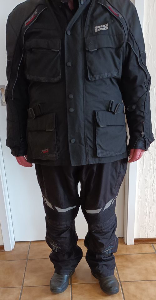 Motorradanzug  schwarz Gr. 4XL, Jacke IXS, Hose Vanucci in Osann-Monzel