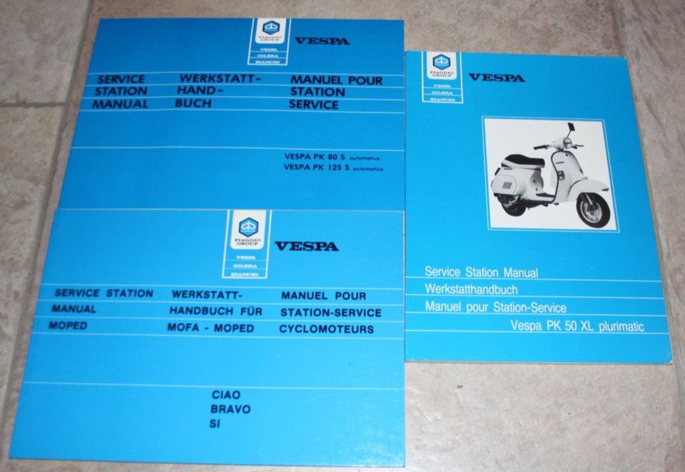 Vespa  Piaggio  Werkstatthandbücher+Schaltpläne+Kataloge 1990 neu in Zeuthen