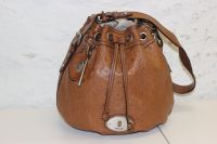 FOSSIL Maddox Embossed Drawstring Tasche Leder Braun Handtasche Duisburg - Duisburg-Mitte Vorschau