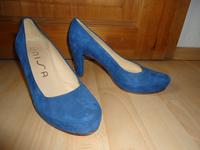 mittelblaue neuwertige  Wildlederpumps Gr.38 Nordrhein-Westfalen - Kaarst Vorschau