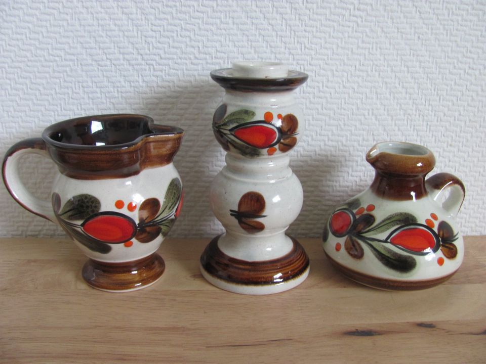 Schramberg Bernau Handgemalt Kerzenständer + 2 Vasen in Troisdorf