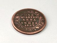 Münze BRITISCH-INDIEN 1/4 Anna Victoria 1887 Bombay Baden-Württemberg - Heilbronn Vorschau