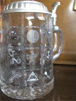 Glas-Bierkrug mit Zinndeckel "Handwerkerinnungen" Sachsen - Markneukirchen Vorschau