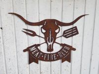 MEAT FIRE BEER Schild XL in Edelrost Grillen Grill Nordrhein-Westfalen - Mechernich Vorschau