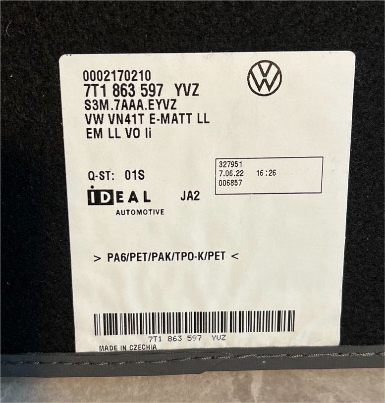 VW T6 Fußmatten Velour original NEU in Großbeeren