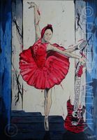 Kunstwerk Gemälde Handgemalt  Ballerina Tanz Rock Gitarre Ballett Nordrhein-Westfalen - Castrop-Rauxel Vorschau