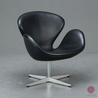 Fritz Hansen Swan Chair - Lounge Sessel Leder Schwarz Stuhl dreh Bayern - Würzburg Vorschau