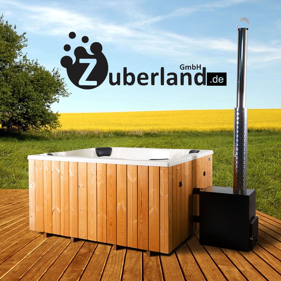 20% Rabatt, Badezuber 2mx1,7m GFK, Holzofen, Wellness, Hot Tub in Delligsen