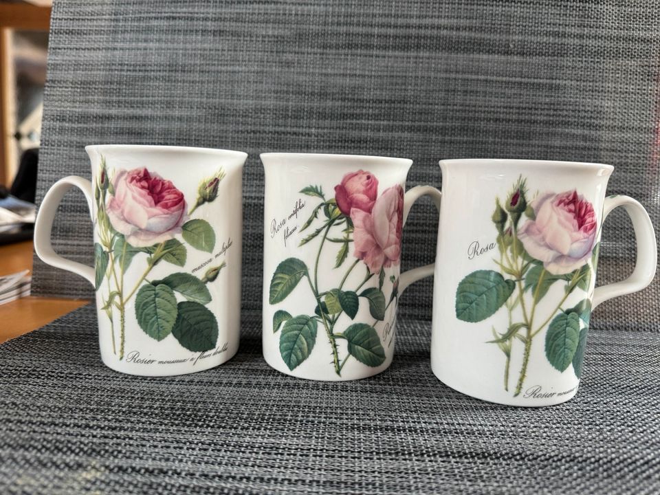 Roy Kirkham Redoute Roses Sammel Tasse Becher Fine Bone China in Wremen