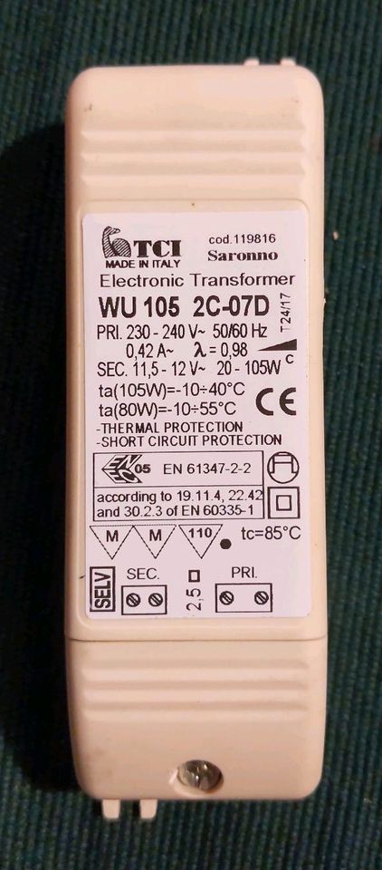 TCI WU105 2C-07D Halogen Trafo, Netzteil in Moos