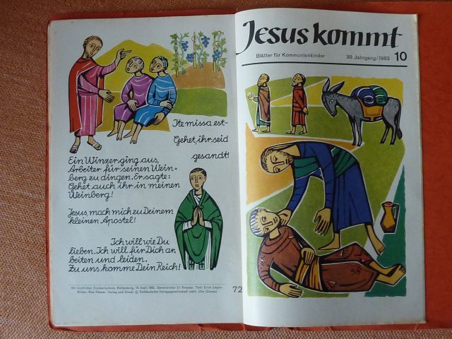 Buch,Heft,Jesus kommt,Blätter für Kommunionkinder 1-10,1963,antik in Wilhelmsdorf