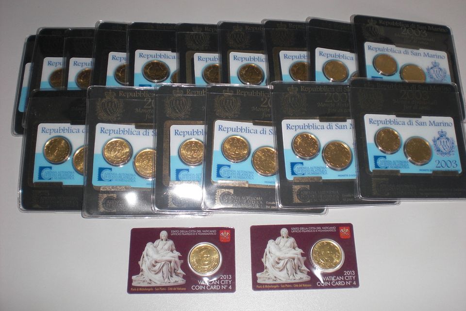 Vatikan, San Marino Mini Kursmünzensatz KMS ST 2003, NEU, OVP in Dresden