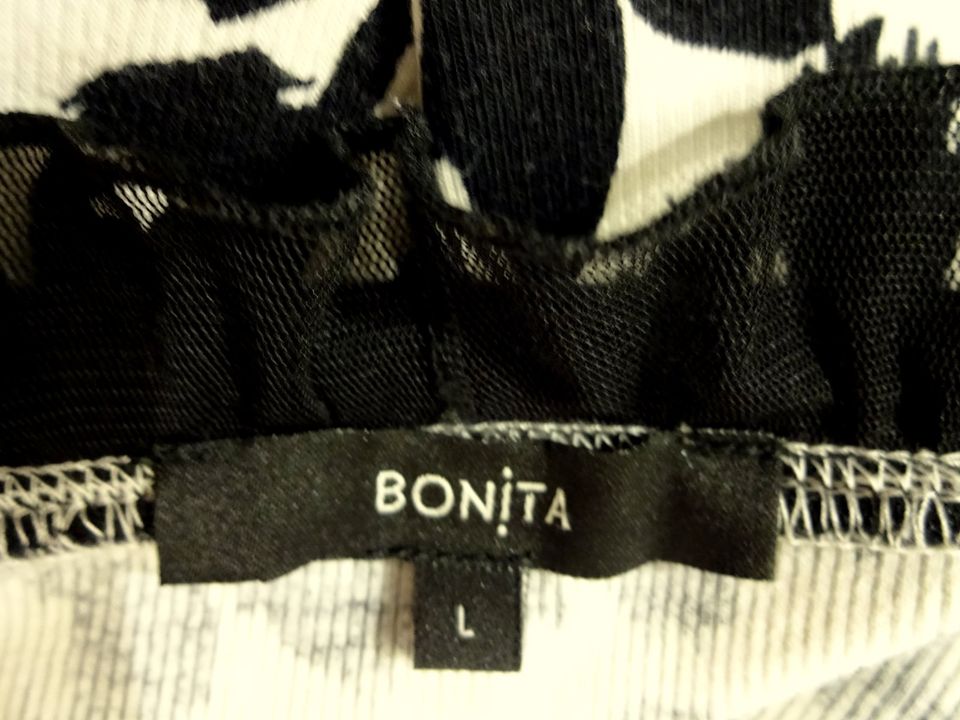 Bonita stretch Damen Bluse, Damenbluse Gr. L(ca.44), schwarz/weiß in Krefeld