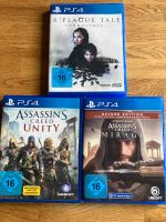 PS4 Assassins Creed Mirage + Unity + Plague Tail Güstrow - Landkreis - Güstrow Vorschau