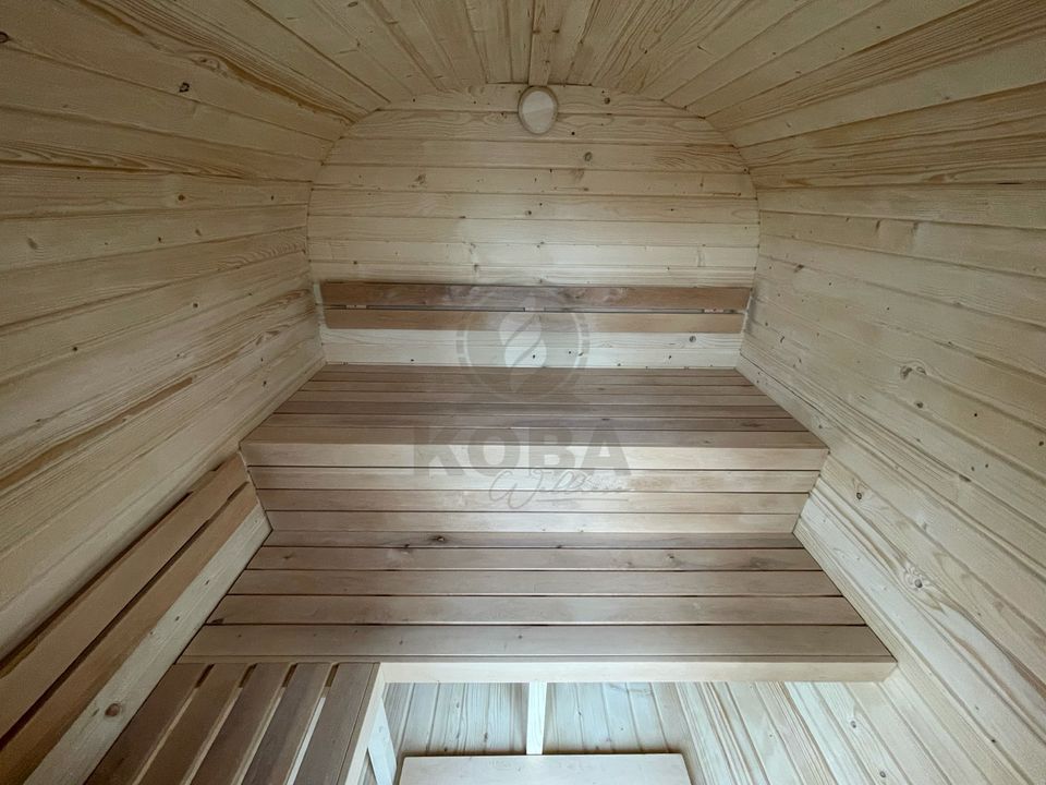 Quadro Sauna | Garten Fasssauna | 2,5 m | Außensauna | 2 Ebenen in Eichenzell