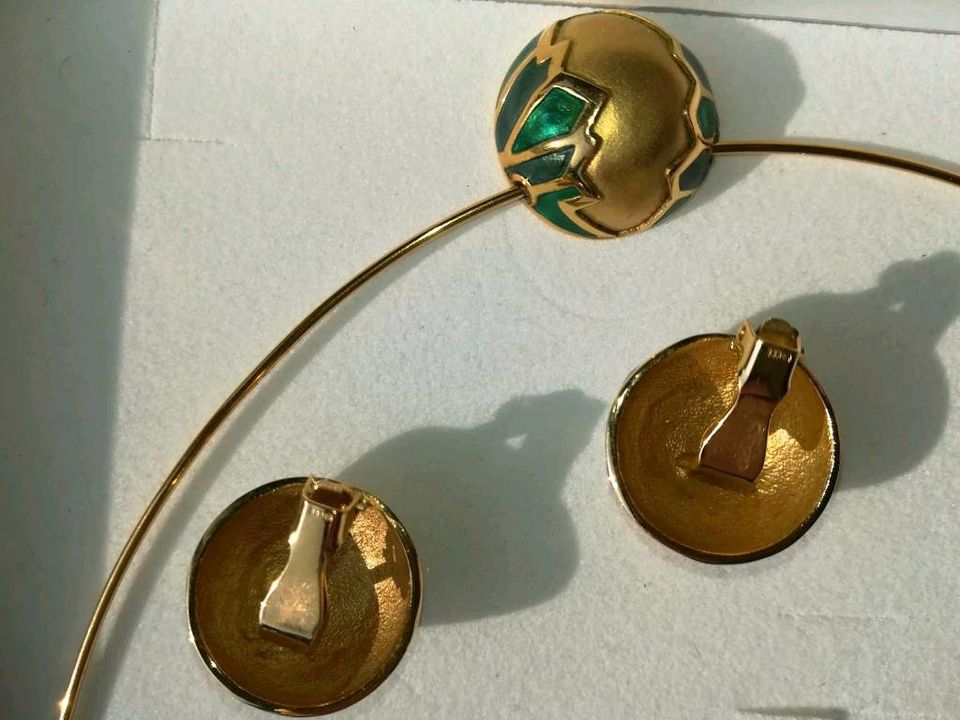 333 Gold Designer Schmuckset Collier Klipse in Saarbrücken