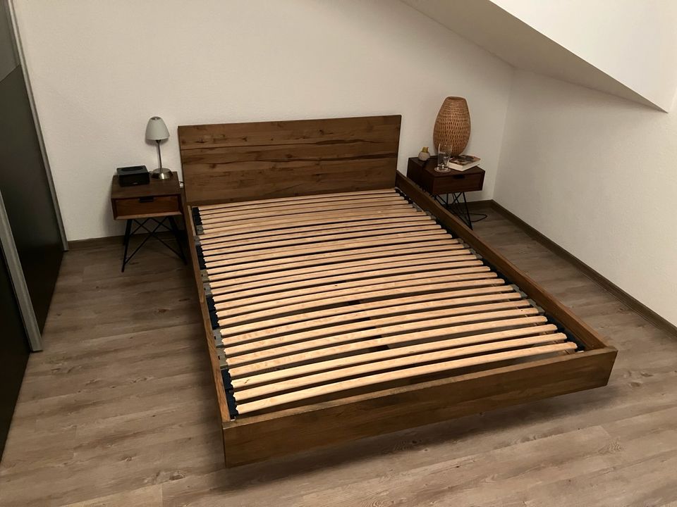 Kufenbett Schwebebett 140x200 Buche Nussbaum Wenge in Sinzig